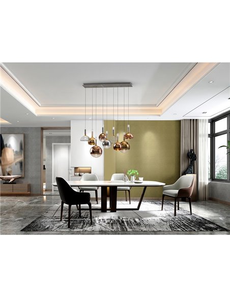 Lámpara de techo CHARLIZE 9 luces LED 54W 1980 lm dimable Cromo