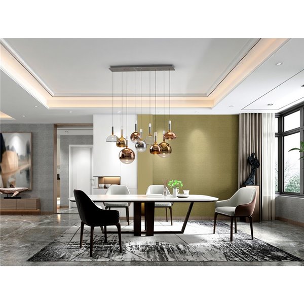 Lámpara de techo CHARLIZE 9 luces LED 54W 1980 lm dimable Cromo