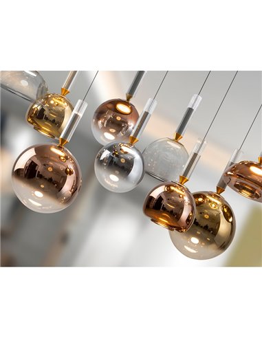 Lámpara de techo CHARLIZE 9 luces LED 54W 1980 lm dimable Cromo