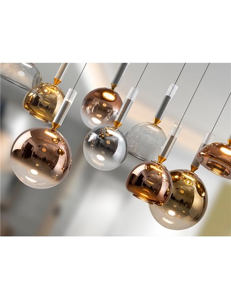 Luminária de teto CHARLIZE com 9 LEDs, 54W, 1980 lm, dimerizável, cromada