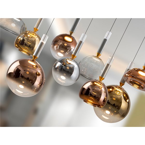 Luminária de teto CHARLIZE com 9 LEDs, 54W, 1980 lm, dimerizável, cromada