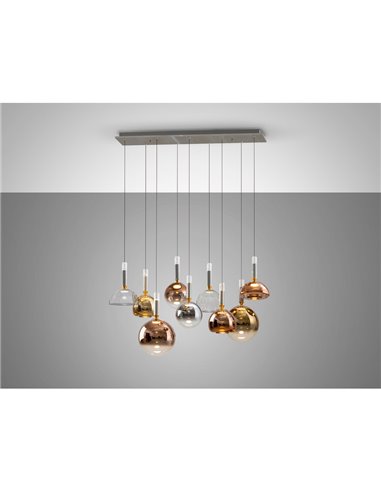 Lámpara de techo CHARLIZE 9 luces LED 54W 1980 lm dimable Cromo