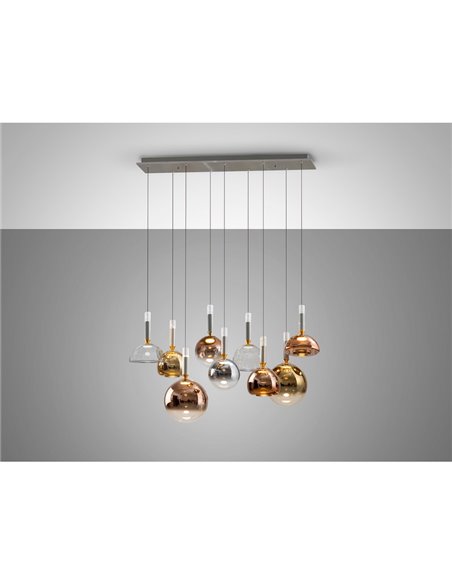 Lámpara de techo CHARLIZE 9 luces LED 54W 1980 lm dimable Cromo