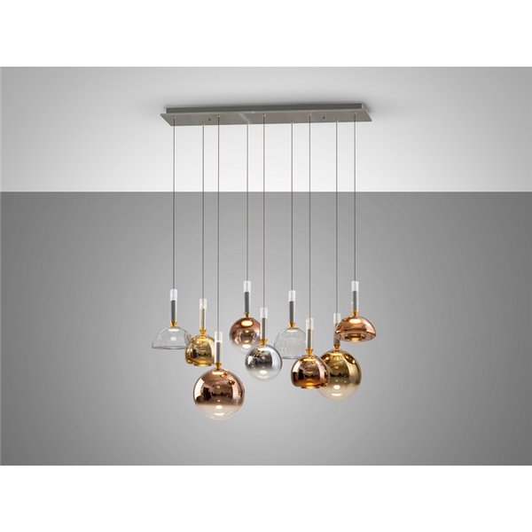 Lámpara de techo CHARLIZE 9 luces LED 54W 1980 lm dimable Cromo