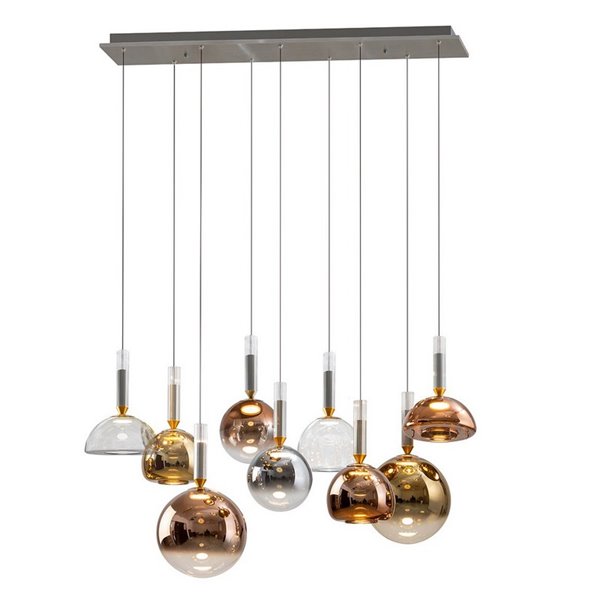 Lámpara de techo CHARLIZE 9 luces LED 54W 1980 lm dimable Cromo