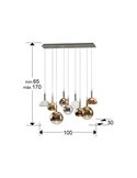 Lámpara de techo CHARLIZE 9 luces LED 54W 1980 lm dimable Cromo
