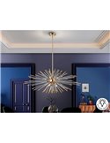 Lámpara de techo EVASIÓN 9 luces LED G9 54W 4.950 lm, cristal ámbar Oro brillo
