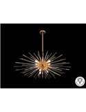 Lámpara de techo EVASIÓN 9 luces LED G9 54W 4.950 lm, cristal ámbar Oro brillo