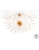 Lámpara de techo EVASIÓN 9 luces LED G9 54W 4.950 lm, cristal ámbar Oro brillo