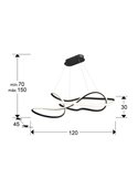 Lámpara de techo moderna EVANIA LED 85W 5.100 lm CCT dimable 2700K a 5000K Negro
