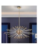 Lámpara de techo EVASIÓN 9 luces LED G9 54W 4.950 lm, cristal ámbar Oro brillo