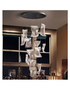 Lámpara de techo VELOS 13 luces, tulipas metacrilato, LED 63W 3780 lm 3000K dimable Cromo 2