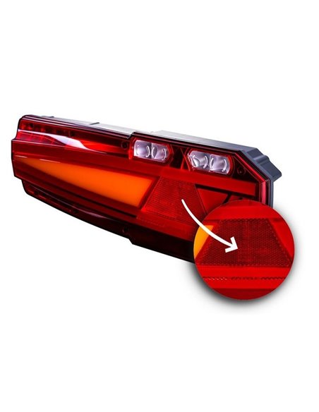 Lanterna traseira MAVIC LED com refletor e 6 funções 12/24V IP68 ECE LZD 2652 / LZD 2653