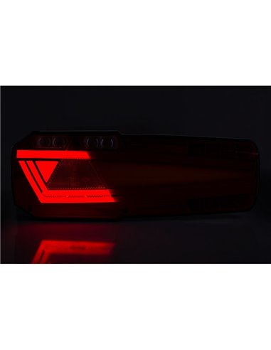 Lanterna traseira MAVIC LED com conector AMP de 7 pinos e refletor, 12/24V IP68