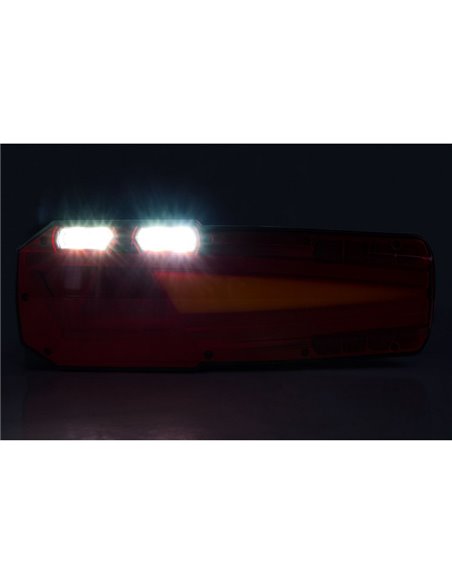 Feu arrière LED MAVIC avec prise AMP 7 broches et réflecteur, 12/24 V IP68