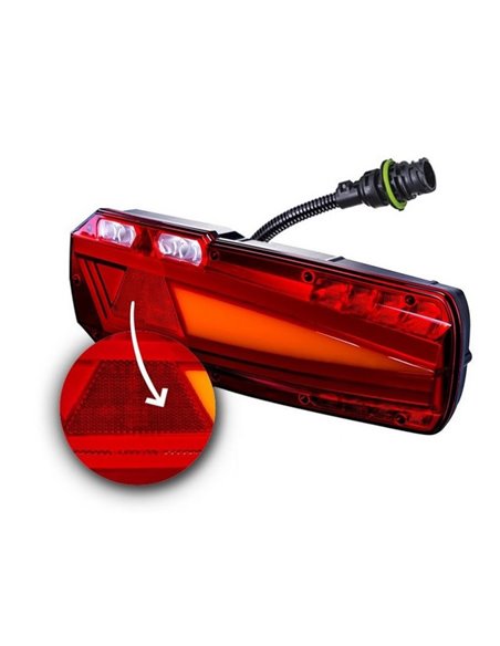 Piloto trasero LED MAVIC con casquillo AMP de 7 pines y reflectante 12/24V IP68