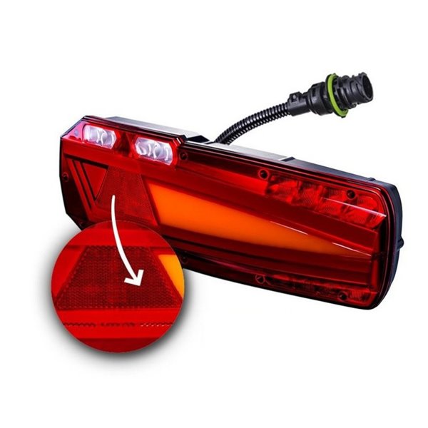 Lanterna traseira MAVIC LED com conector AMP de 7 pinos e refletor, 12/24V IP68