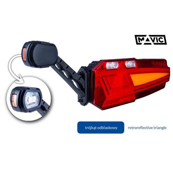 Piloto trasero MAVIC NEON triángulo reflectante y luz de gálibo 12/24V IP68