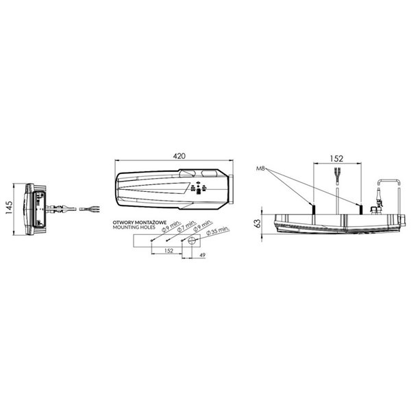 Piloto trasero MAVIC NEON triángulo reflectante y luz de gálibo 12/24V IP68