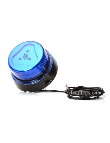 Sinalizador LED Magnético Azul com Parafusos | Farol LED com cabo para fixar com parafusos | Leon Iluminação LED