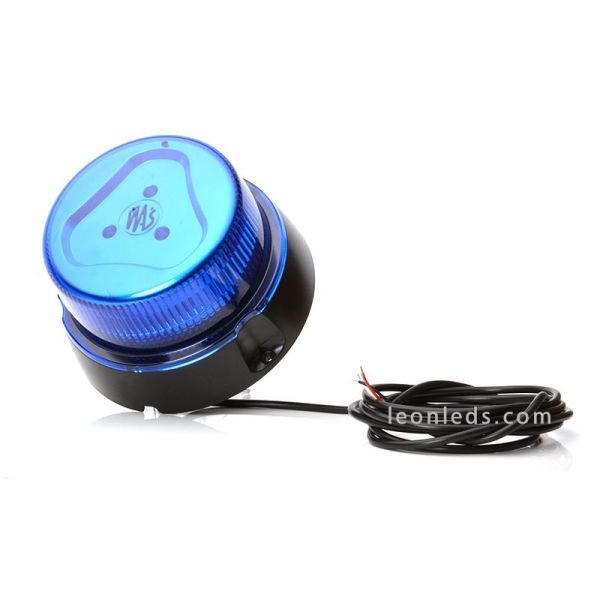 Rotativo LED Magnético Azul con Tornillos | Rotativo LED con cable para sujetar con tornillos | LeonLeds Iluminación
