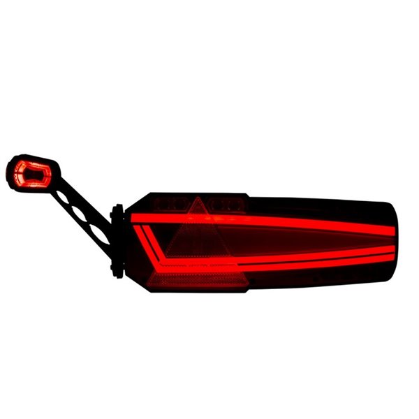 Lanterna traseira MAVIC NEON LED com triângulo e luz de posição, conector AMP de 7 pinos 12/24V IP68