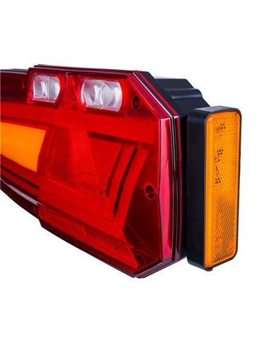 Lanterna traseira MAVIC NEON LED com triângulo de sinalização e luz de posição lateral, conector Superseal 12/24V IP68