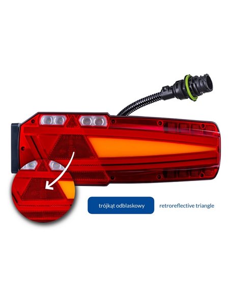 Lanterna traseira MAVIC NEON LED, AMP de 7 pinos, com refletor e luz de posição lateral 12/24V IP68