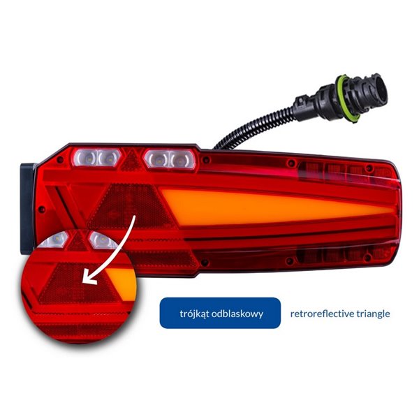 Piloto trasero LED MAVIC NEON, AMP de 7 PIN, con reflejo y gálibo lateral 12/24 V IP68