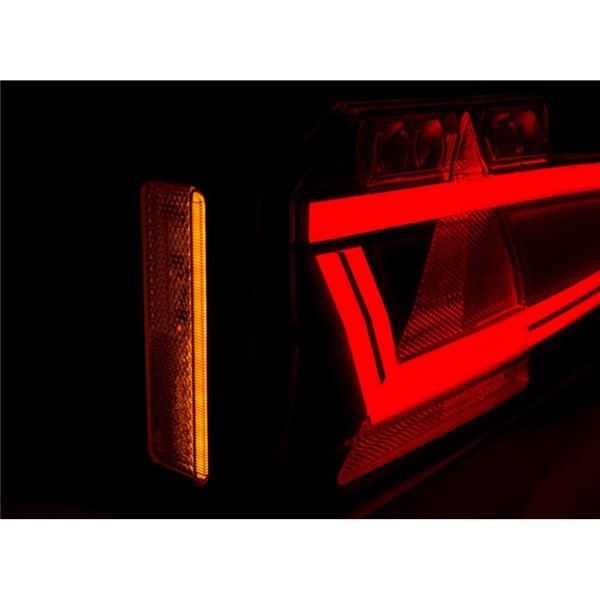 Feu arrière LED néon MAVIC, connecteur AMP 7 broches, avec réflecteur et feu de position latéral 12/24 V IP68