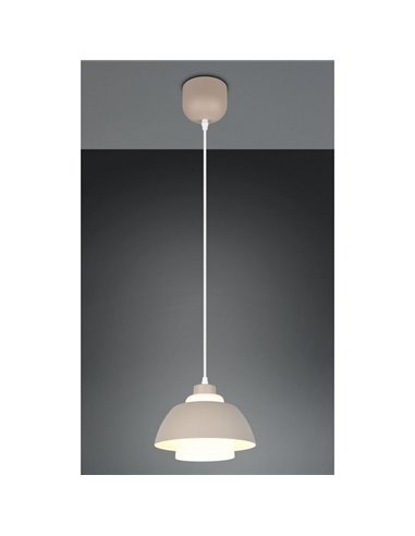 Lámpara de techo colgante TILOS Ø23cm de metal y vidrio, E27 excl. max 10W  IP20 Beige