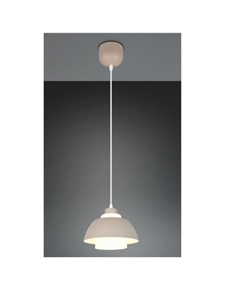 Lámpara de techo colgante TILOS Ø23cm de metal y vidrio, E27 excl. max 10W  IP20 Beige