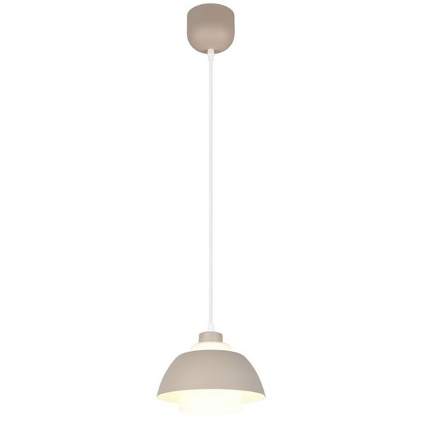 Suspension TILOS Ø23cm en métal et verre, douille E27 (hors ampoule), puissance max. 10W, IP20, beige