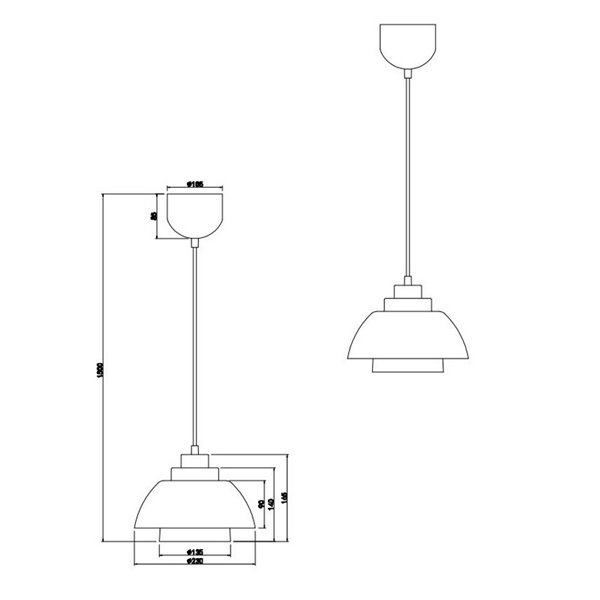 Lámpara de techo colgante TILOS Ø23cm de metal y vidrio, E27 excl. max 10W  IP20 Beige