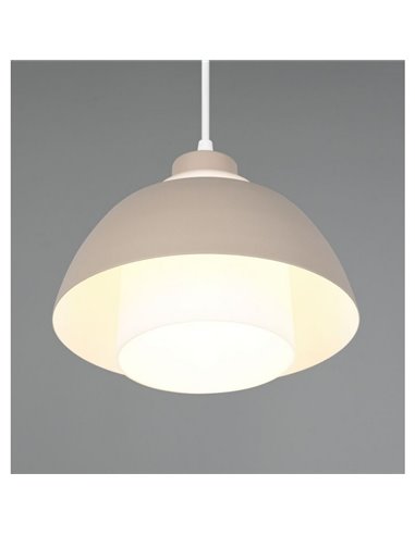 Lámpara de techo colgante TILOS Ø23cm de metal y vidrio, E27 excl. max 10W  IP20 Beige