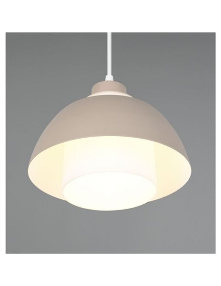 Lámpara de techo colgante TILOS Ø23cm de metal y vidrio, E27 excl. max 10W  IP20 Beige