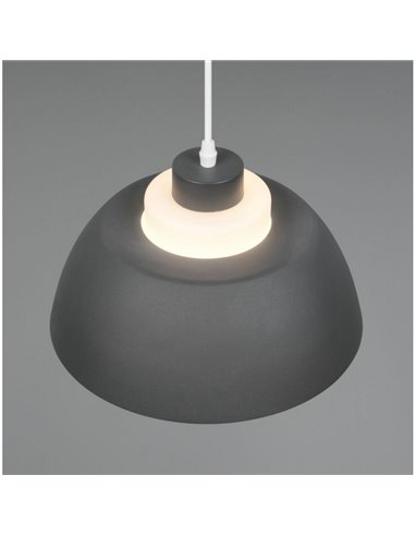 Luminária de teto grande TILOS em metal e vidro, Ø30cm, soquete E27 (exceto), máx. 10W, IP20, preta.