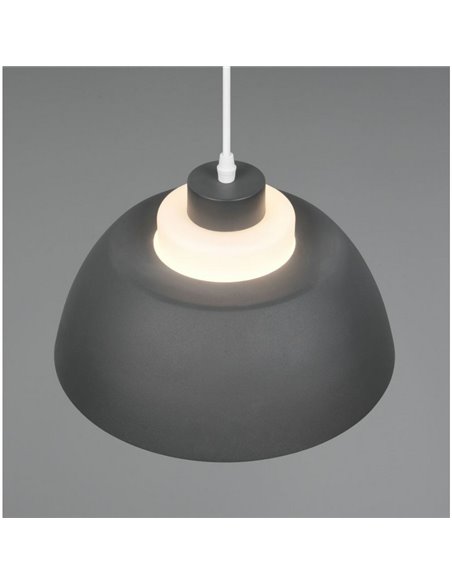 Lámpara de techo metal y vidrio TILOS grande Ø30cm E27 excl. max 10W  IP20 Negro