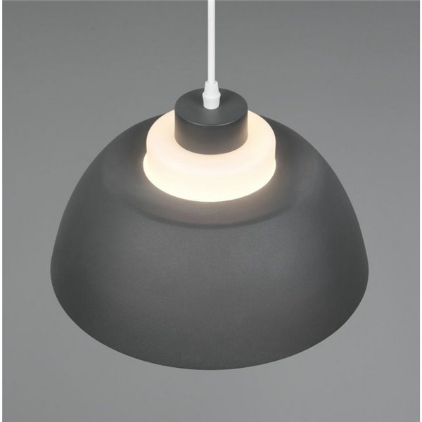 Lámpara de techo metal y vidrio TILOS grande Ø30cm E27 excl. max 10W  IP20 Negro