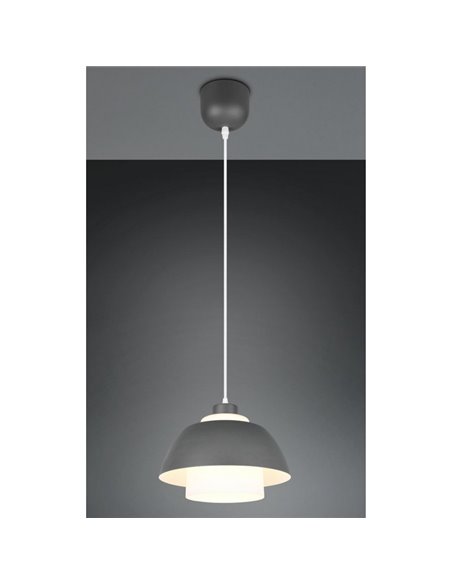 Lámpara de techo metal y vidrio TILOS grande Ø30cm E27 excl. max 10W  IP20 Negro