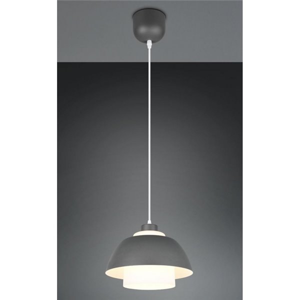 Lámpara de techo metal y vidrio TILOS grande Ø30cm E27 excl. max 10W  IP20 Negro