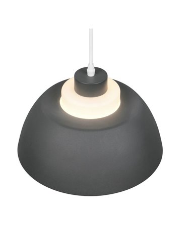 Lámpara de techo metal y vidrio TILOS grande Ø30cm E27 excl. max 10W  IP20 Negro