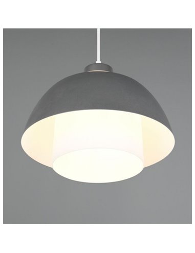 Lámpara de techo metal y vidrio TILOS grande Ø30cm E27 excl. max 10W  IP20 Negro