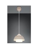 Lámpara de techo TILOS grande Ø30cm de metal y vidrio, E27 excl. max 10W IP20 Beige