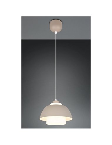 Lámpara de techo TILOS grande Ø30cm de metal y vidrio, E27 excl. max 10W IP20 Beige