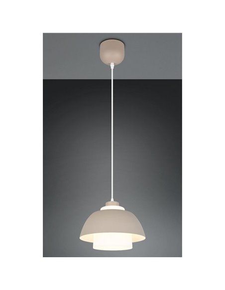 Lámpara de techo TILOS grande Ø30cm de metal y vidrio, E27 excl. max 10W IP20 Beige
