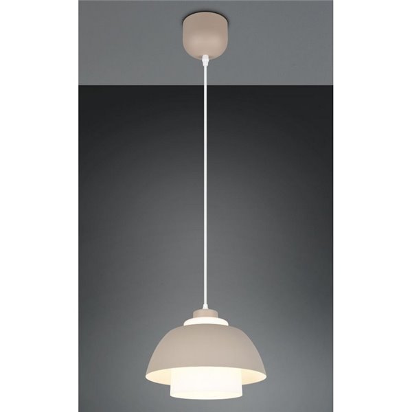 Lámpara de techo TILOS grande Ø30cm de metal y vidrio, E27 excl. max 10W IP20 Beige