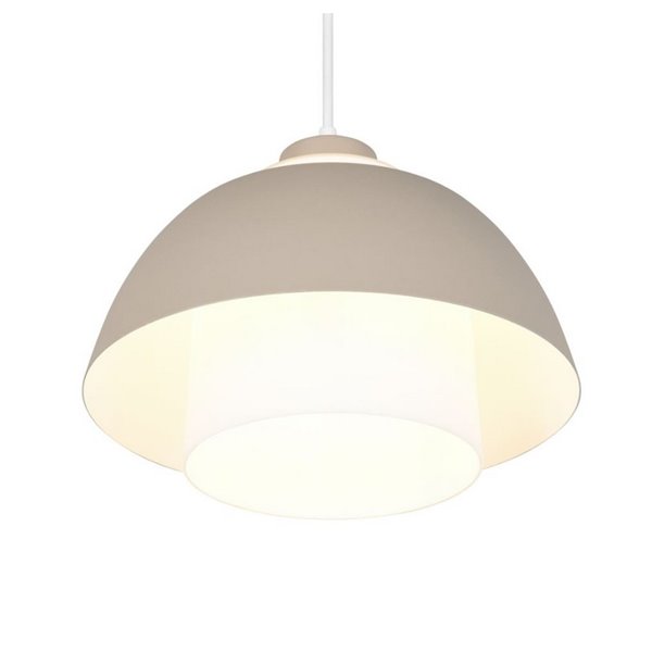 Luminária de teto grande TILOS Ø30cm em metal e vidro, soquete E27 (não incluso), potência máxima de 10W, IP20, bege.