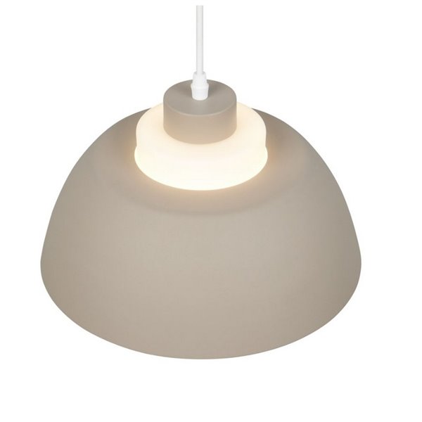 Plafonnier TILOS grand format Ø30 cm, métal et verre, douille E27 (hors 10 W max.), IP20, beige