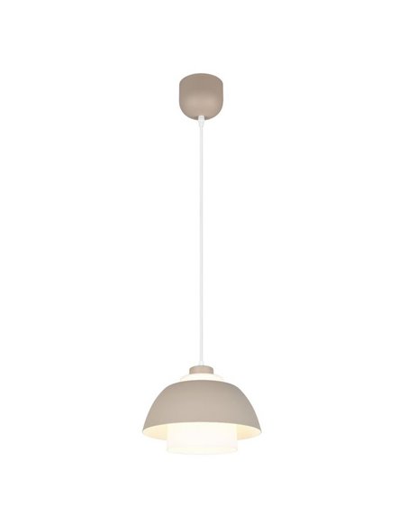 Lámpara de techo TILOS grande Ø30cm de metal y vidrio, E27 excl. max 10W IP20 Beige